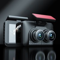 HONG TONG The three lens driving recorder supports 1080P high-definition night vision and reverse image functions