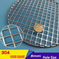 Stainless Steel 304 Food Grade 13-42.5CM Round BBQ Charcoal Grate Barbecue Grill with Punched Holes Grid Mesh Net