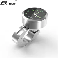 Motorcycle Handlebar Clock Durable Stainless Steel Refit Night Vision Waterproof Shockproof Buckle Watch For Motobike Bicycle