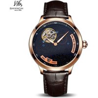 Shanghai Watch Men's Starry Sky Carrousel Men's Watch Luminous Watch with Rail-Track Tourbillon Dial Mechanical Watch S2000