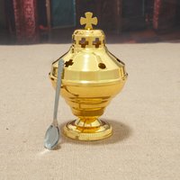 HTISOK Authentic Orthodox Church Mass Supplies with Greek Style Incense Burners Combining Classic and Eastern Elements.