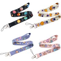 JF0095 Space Planets Cartoon Neck Strap Lanyard for Key ID Card Mobile Phone Straps USB Badge Holder Hang Rope Lariat Lanyards