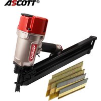 34° Pneumatic Strip Nailer Framing Stapler 50-80mm Paper Tape Inclined Row Nail for Flooring House Construction Woodwork Tools