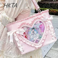 Original Romantic Bag Girls Women Backpack Rhombus Ribbon Large Capacity Student Shoulder Bag Elegant Female Tote Handbags