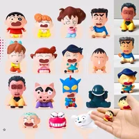 Shinchan Cartoon Mini Figures Mystery Blind Box Toy Shinnosuke Nohara Family Scaring Series Figurine Table Decoration Kids Gifts