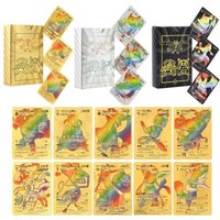 New 55pcs/box Pokemon Card Vmax GX EX Rainbow Gold Black Silver Mewtwo Rare Collection Battle Trainer Card Children Toys Gifts