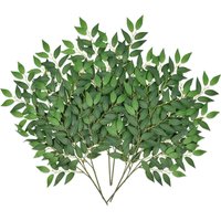 Italian Ruscus Greenery Stems Artificial Green Leaf Garland Vines DIY Wedding Arch Bouquet Table Centerpieces Home Decoration