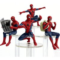 1/4PCS Superhero Spiderman Marvel Model 7-9 cm Action Doll Mini Avengers Toy Collection Ornaments Around Game Christmas Surprise