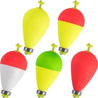 3pcs Fishing Weighted Bobbers Foam Floats Snap-on Pear Shape Buoy Bobber Strike Indicator for Bottom Rig Bass Trout Crappie