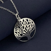 925 Sterling Silver Tree Of Life Pendant Necklace, Ladies Couple Simple Luxury Banquet Wedding Birthday Jewelry Gift