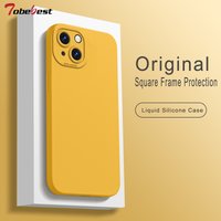 Square Frame Protection Liquid Silicone Case for Iphone 14 13 12 MINI 11 Pro XS Max XR X 8 7 Plus SE 2020 Soft Funda Cover