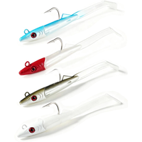 SUNMILE Eel Lure With Jig, Raglou Hybrid Soft Lure 8.5cm 8.4g 2pcs/Pack Salwatwer Swimming Bait for Sea Bass Pike