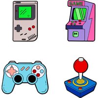 Unisex Cartoon Game Console Brooch Alloy Enamel Pin Badge for DIY Clothes Bags Shoes Hat Scarf T-shirt Jeans Decor