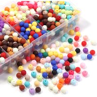 6/8/10/12/14/16mm Acrylic Rubber Paint Beads DIY Keys Chains Round Loose Beads for Decoration Making Beaded Pen Decor Beads