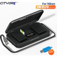 EN-EL20 EN-EL20a EN EL20 Camera Battery+5-in-1 Camera Battery Charging Case for Nikon Coolpix P1000 950 J1 J2 J3 J4 S1 V3 AW1