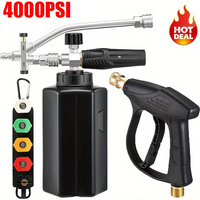 4000PSI Foam Cannon High Pressure Washer Kit Dual Connector 1/4" Quick Connect, 5 Spray Nozzles for Car Wash
