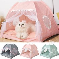 Foldable Pet Cat Tent Bed Four Seasons Universal for Cat and Dog Pet Nest Summer Cool Mat Portable Breathable Cat House Cave Hut