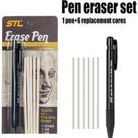 Automatic Pen Style Hard Highlight Sketching Rubber Pen Eraser Set With Replaceable Core Sketching Painting Writing Erase