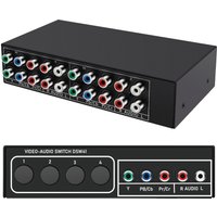 YPbpr Component Switch 4/3 in 1 out RGB Switch Selector Box 5 RCA Component Ypbpr Switch box Cable for Wii PS2 DVD TV STB