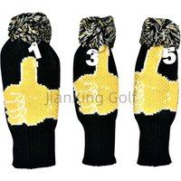Golf Thumbs up Pattern clubs Head Knitted cover Driver Head Covers Fairway Hybrid Wood Head Covers 1 3 5 Wood Knitting Cover