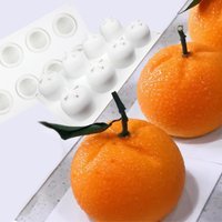 6/8/10/12 Cells Tangerine Mousse Cake Molds Orange Design Silicone Cake Moulds Fruits Dessert Decorating Tools DIY Candle Mold