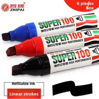3 Color Large-Capacity POP Marker,10mm Nib,Permanent Markers,Quick Drying,Logistics Marker Pen Courier Box Marker Pen