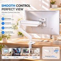 Premium Single Monitor Arm Mount for 13–35 Inch Screens, Ergonomic Height Adjustable Desk Stand with C-Clamp Base for Office Wor