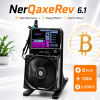 Bitcoin Miner NerdQaxe++ Rev6.1 6TH/s Low Power 100W SHA-256 Solo Miner with 12V 10A PSU for Home Use Mining