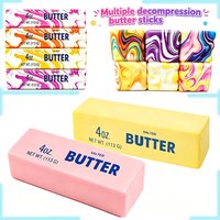 Butter Stick Fidget Toys Squishy Elastic Cheese Cubes Funny Decompression Stress Anxiety Relief Squeeze Prank Toy Relax