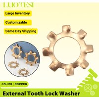 10/20/50pcs External Tooth Lock Washers Copper M3 M4 M5 M6 M8 M10 M12 Star External Toothed Lock Spacer Gasket