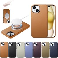 Leather Case For Magsafe iPhone 17 16 15 14 13 Pro Max Plus 17 Air 16E 17E Mag Safe Magnetic Wireless Charging Cover Shockproof