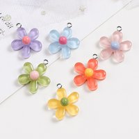 10pcs Cute Five Petaled Flower Resin Pendant Small Flowers Charms For Jewelry Making Accessories DIY Earrings Necklace Keychain