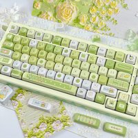 MAIMOOO Spring Keycaps MOA Profile PBT Custom Korean/Russian/Thai Fresh Light Green Cute Keycap for Aula Mechanical Keyboard