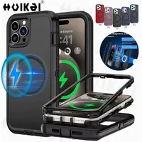 Case For iPhone 17 Pro Max 16 15 Pro Max iphone 16 Pro Max Heavy Duty Shock Absorption Full Body Protective Silicone Rubber Cas