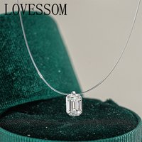A 925 silver 1 carat moissanite classic casual versatile high-quality invisible fishing line star tears clavicle necklace