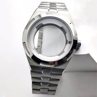 41mm Luxury Brand Overseas Silvery Men's Watches Case For Miyota 8215 Movement Watch Accessories Sapphire Wristwatches Watch Box