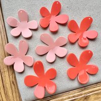 10pcs Vintage Acrylic Pendants Handmade Flower Earrings Necklace Pendant Connectors Diy Earrings Jewelry Making Accessories