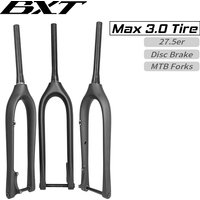 BXT Full Carbon Mountain Bike Fork, Thru Axle, MTB Bicycle, Inside Outside Cable Line, 110x15mm, 100x15mm