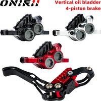 ONIRII/IIIPRO 4 Piston Vertical Cylinder MTB Hydraulic Disc Brake Bicycle for Full Internal Cable Layout AM DH Mountain Bike