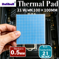 21W/mK High Thermal Conductivity Thermal Pad 100x100mm Silicone Cooling Pad 0.5/1.0/1.5/2.0/2.5mm for CPU GPU Laptop Heatsink