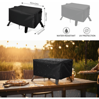 Heavy-Duty Oxford Grill Cover Dustproof Drawstring Design Pizza Oven Cover Portable Waterproof Table Top Cover Outdoor Use