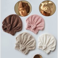 Quick Hair Drying Towel Bowknot Wrap Towel Hat Cap Thicken Bonnets for Women Bathroom Accessories