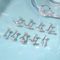 ROXI 925 Sterling Silver Moissanite Diamond Piecring Earring For Women Geometric Classic Earrings Daily Wear Engagement Gifts