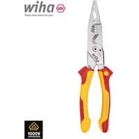Wiha 45489 Electrician Plier 8-in-1 Multifunctional VDE-tested Insulated Wire Stripping Plier with Wide Handle Design Non-slip