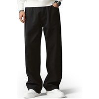 Super Quality Men's Loose Straight Jeans Cotton Soft Drape Business Casual Trousers Classic Daily Black Brand Baggy Denim Pants