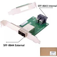 Built-in to External SFF-8643 8644 Server JBOD Dual Ports Mini SAS HD Female Adapter Card with Low Profile Bracket