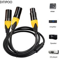 XLR Splitter 3 Pin XLR Female To Dual XLR Male Y Splitter Balanced Mic Cable 3FT 100CM Instruments Microphones Cables Signal