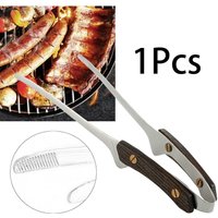 Stainless Steel BBQ Grill Tongs with Food Clip Heat Resistant Lightweight Barbecue Utensils for Outdoor Camping Kitchenware
