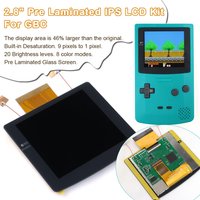 Retro Pixel Kit for Gameboy Color 2.8" Laminated IPS LCD For GBC Backlight 46% Larger Display Desaturation OSD Menu FRM