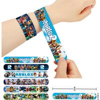 Roblox Toy 12Pcs/set Virtual Cartoon World Games Child Birthday Party Slap Flexible Self-Rolling Soft Wristbands Toy
